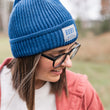 Load image into Gallery viewer, Blue Ruby Patch Beanie
